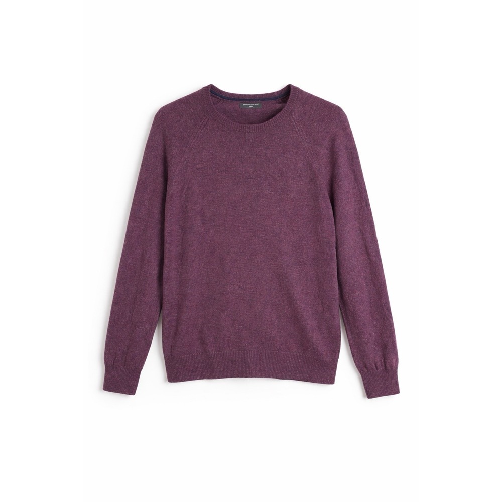 Banana Republic Sweater Men's L‎ Purple Crewneck Raglan Sleeve Viscose Wool Knit